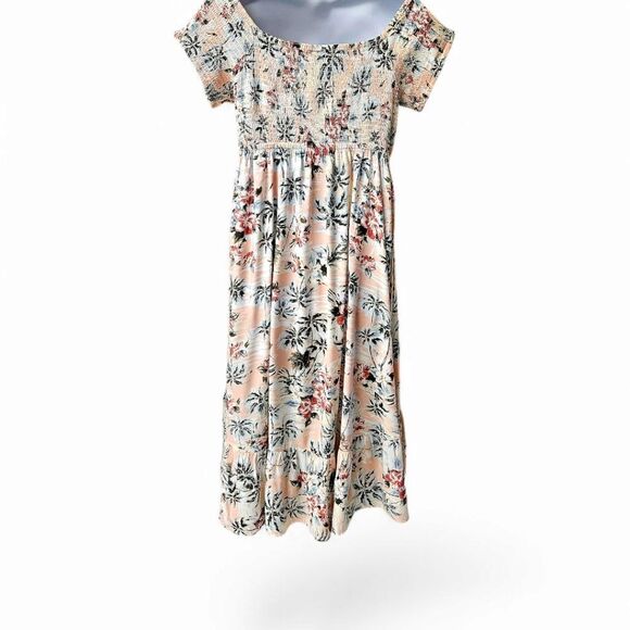 TORRIDβ Black Floral Tropical Print Challis Hi-Lo Off Shoulder Maxi Dress 3X - Picture 10 of 16